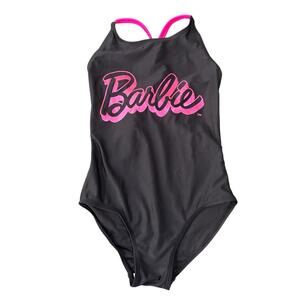 Character Barbie Kids Black One Piece Swimsuit Girls Size 10